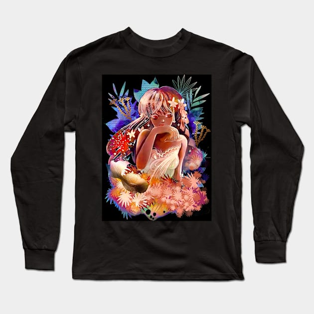 Prosperity golden goldfish nature anime manga girl kawaii Long Sleeve T-Shirt by meisanmui